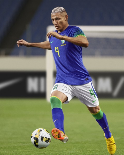 Fotbalové Dresy Komplet Brazílie Mistrovství Světa ve Fotbale 2022 Richarlison 9 Venkovní